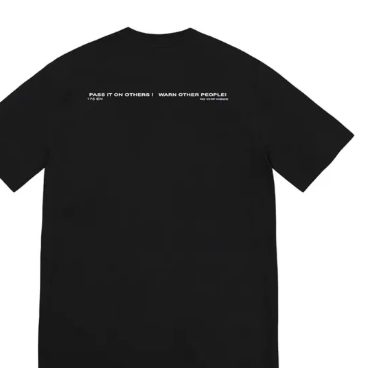 XL S T-shirt Logo sleeved Black Tee Short M Warning 22FW L Banner White Warning and 0527